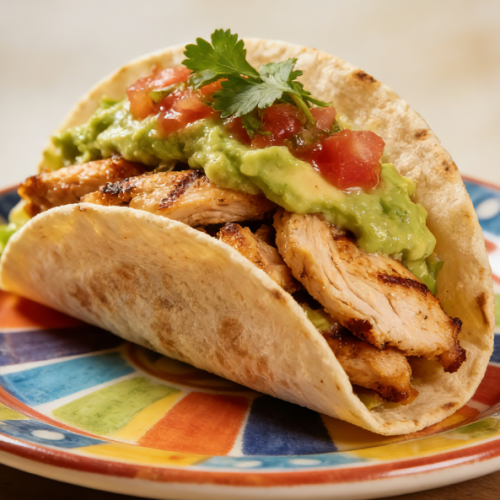 Italian-style tacos with fresh vegetables and herbs.
