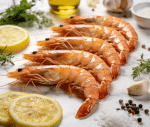 garlic butter shrimp in skillet